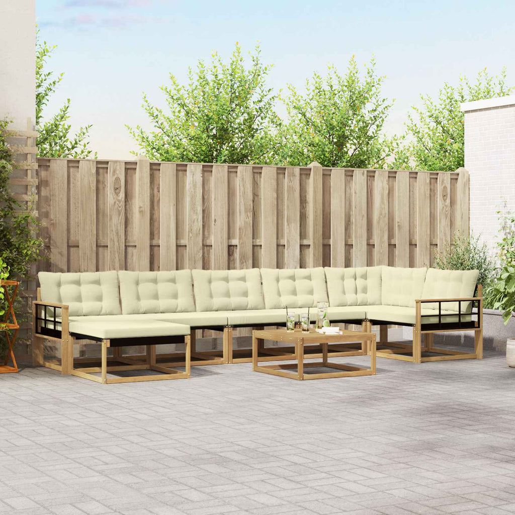 Outdoor-Sofagarnitur 8 pcs Weiß und Creme 79 x 79 x 37 cm