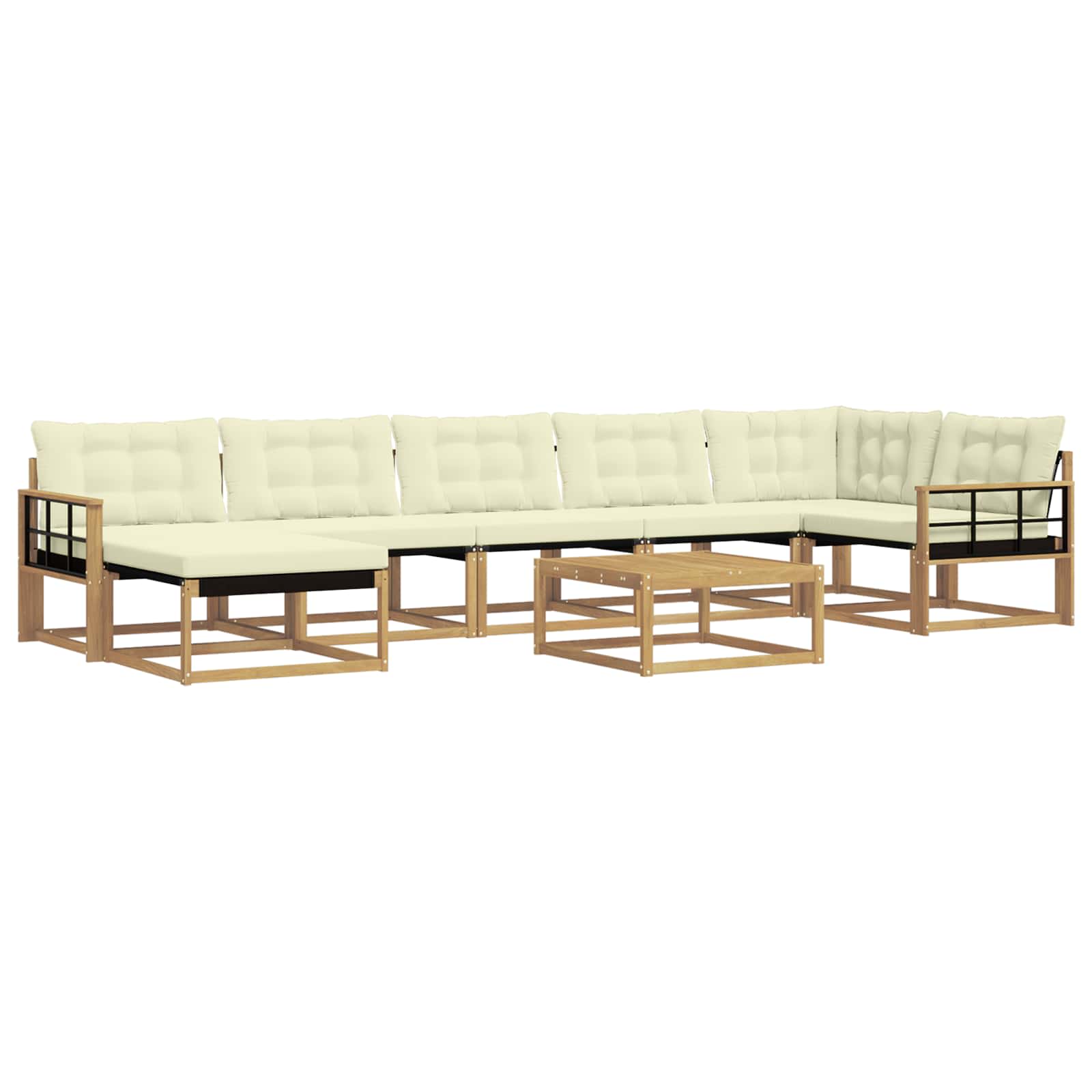 Outdoor-Sofagarnitur 8 pcs Weiß und Creme 79 x 79 x 37 cm