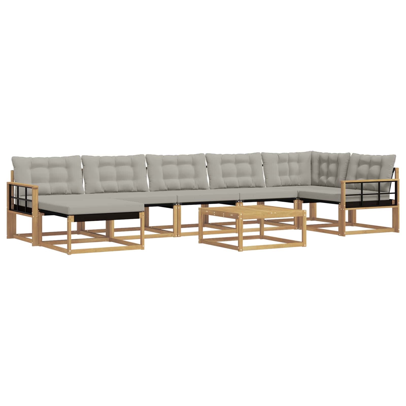 Outdoor-Sofagarnitur 8 pcs Weiß und Hellgrau 79 x 79 x 37 cm