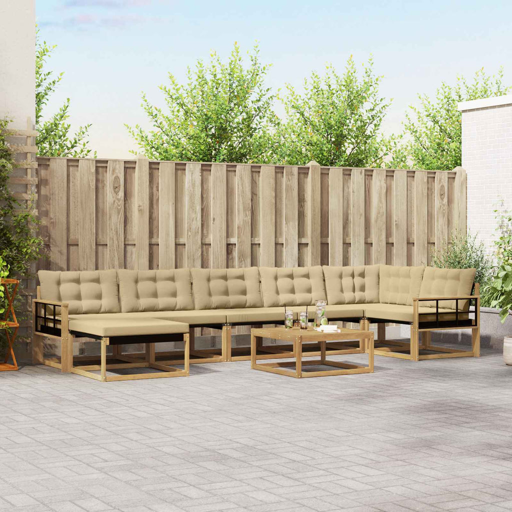 Outdoor-Sofagarnitur 8 pcs Weiß und Beige 79 x 79 x 37 cm