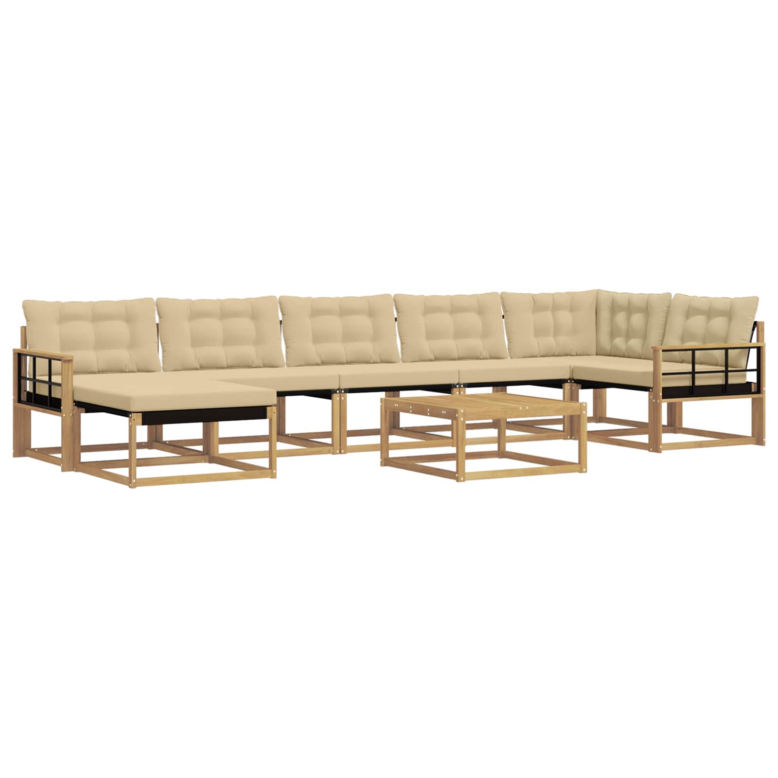 Outdoor-Sofagarnitur 8 pcs Weiß und Beige 79 x 79 x 37 cm