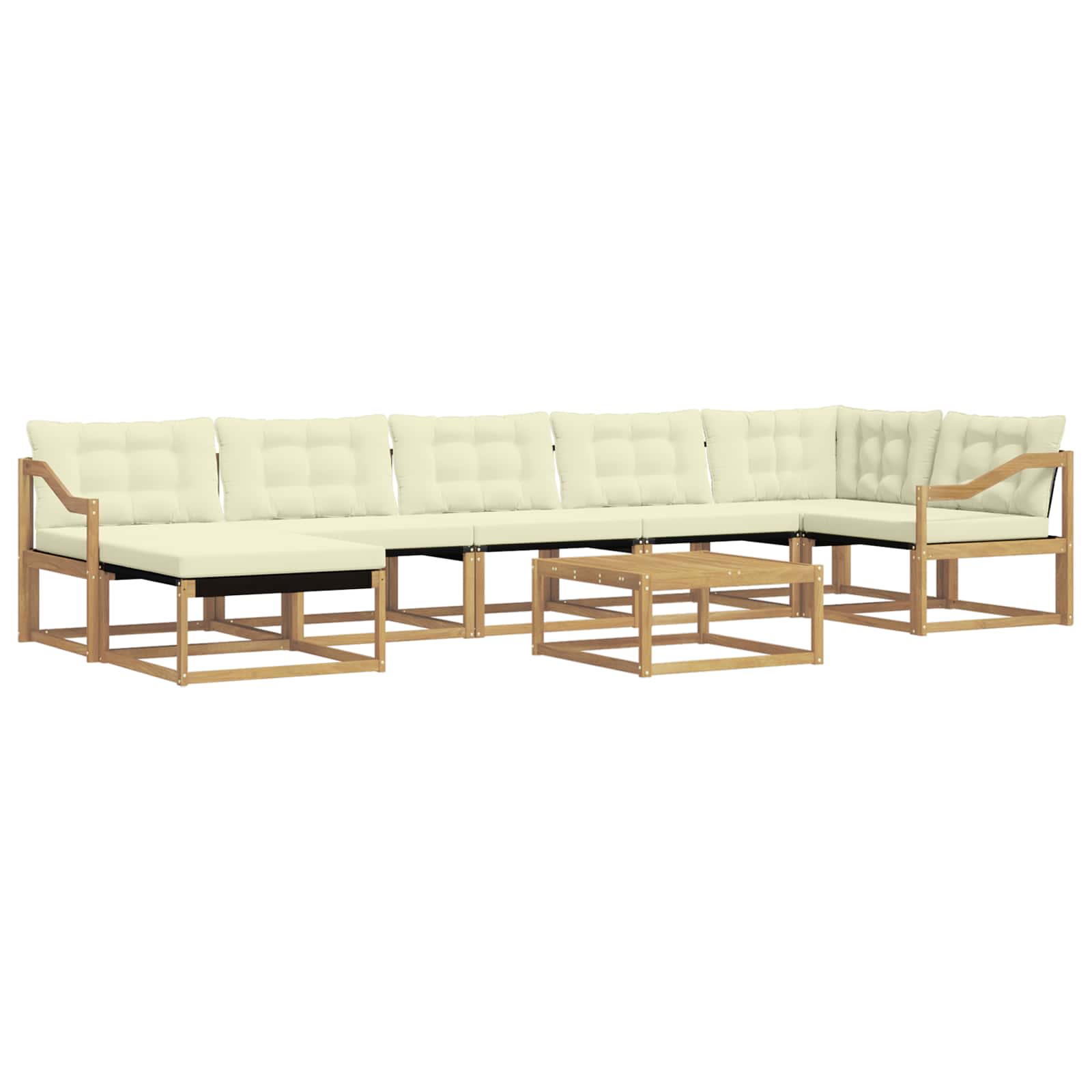Outdoor-Sofagarnitur 8 pcs Weiß und Creme 79 x 79 x 37 cm