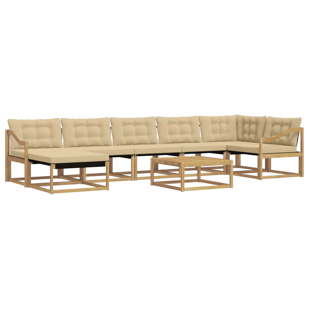 Outdoor-Sofagarnitur 8 pcs Weiß und Beige 79 x 79 x 37 cm