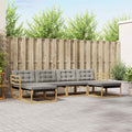 Outdoor-Sofagarnitur mit Kissen 6 pcs Weiß und Hellgrau