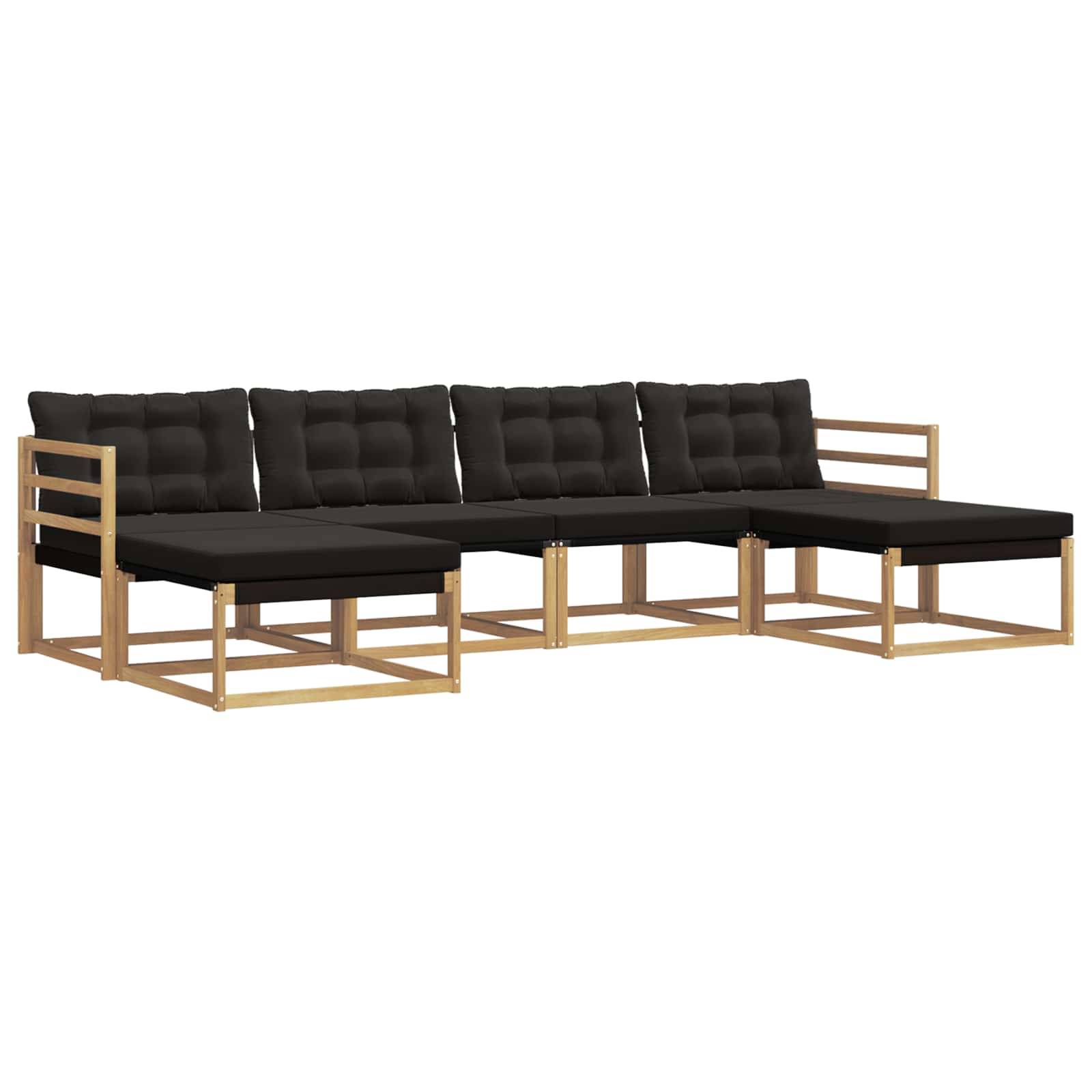 Outdoor-Sofagarnitur mit Kissen 6 pcs Weiß und Schwarz