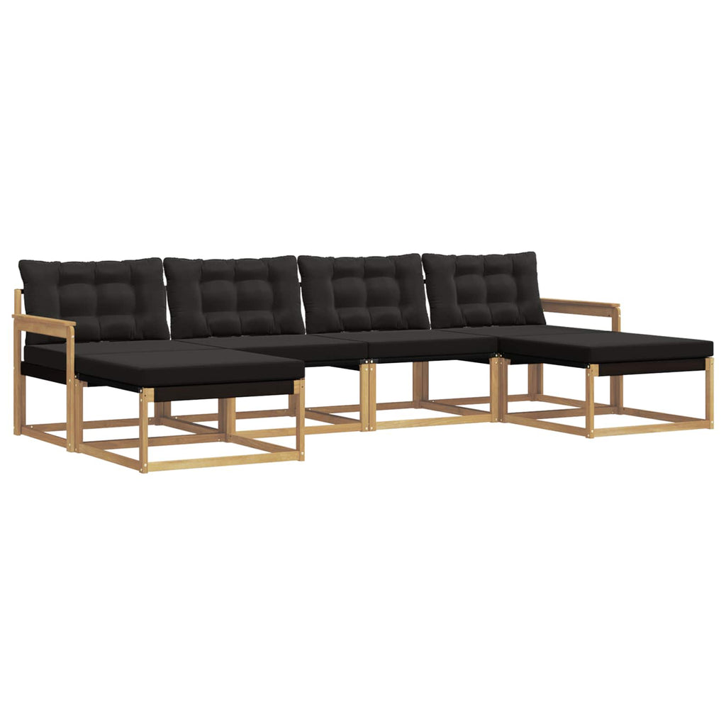 Outdoor-Sofagarnitur mit Kissen 6 pcs Weiß und Schwarz