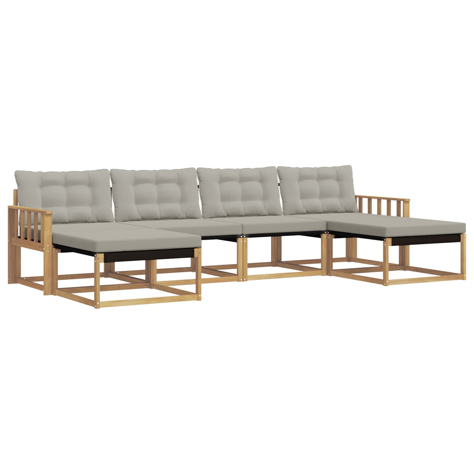 Outdoor-Sofagarnitur mit Kissen 6 pcs Weiß und Hellgrau