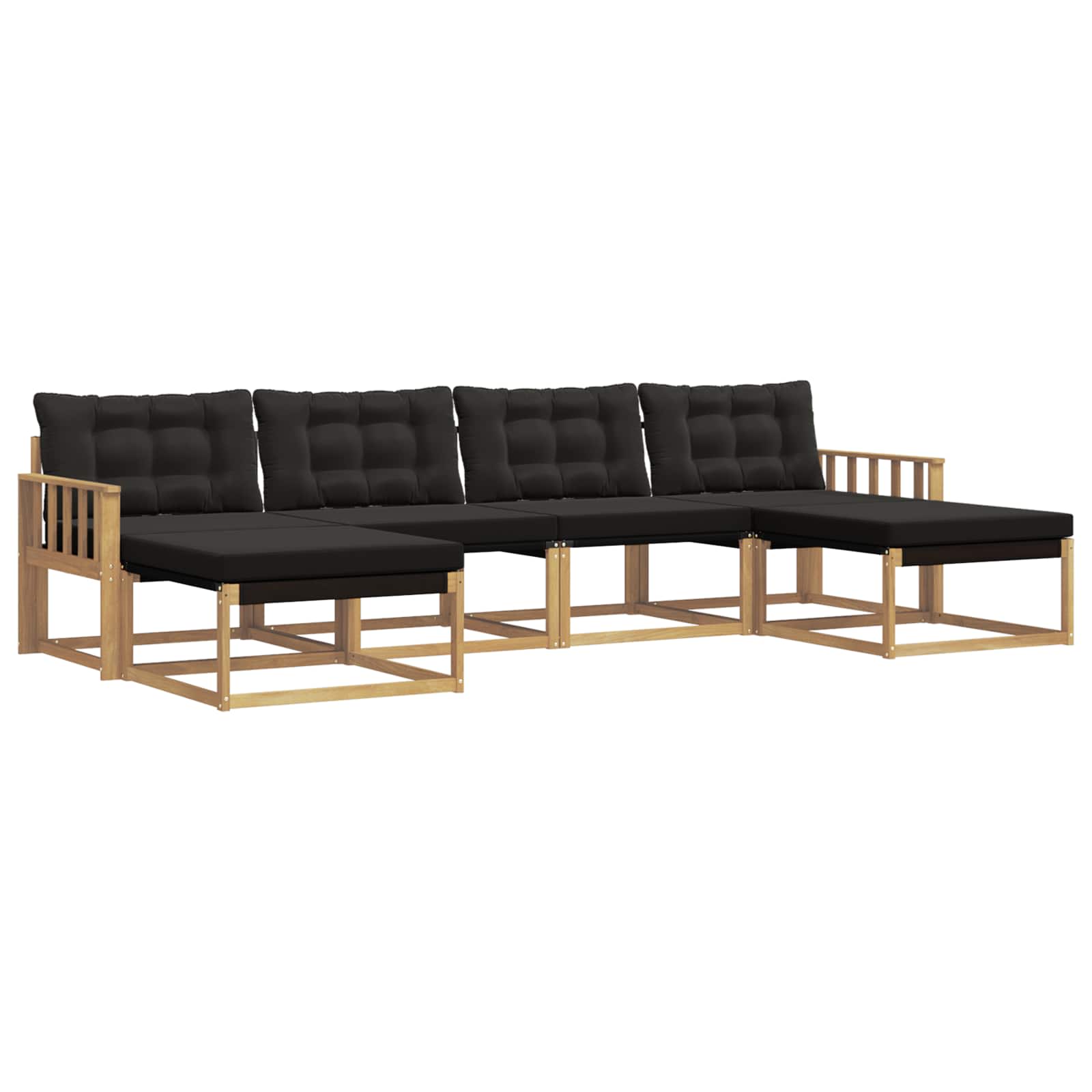Outdoor-Sofagarnitur mit Kissen 6 pcs Weiß und Schwarz