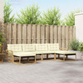 Outdoor-Sofagarnitur mit Kissen 6 pcs Weiß und Creme
