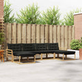 Outdoor-Sofagarnitur mit Kissen 6 pcs Weiß und Schwarz