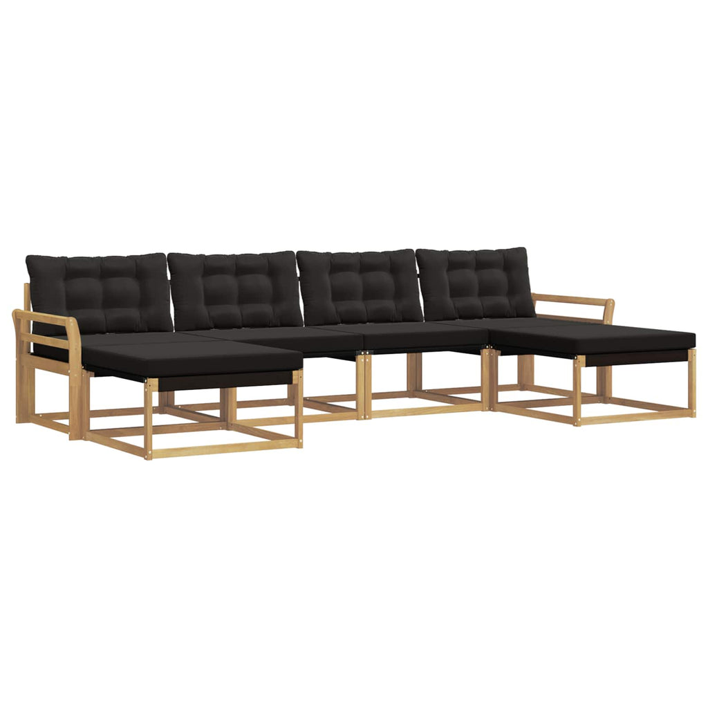 Outdoor-Sofagarnitur mit Kissen 6 pcs Weiß und Schwarz