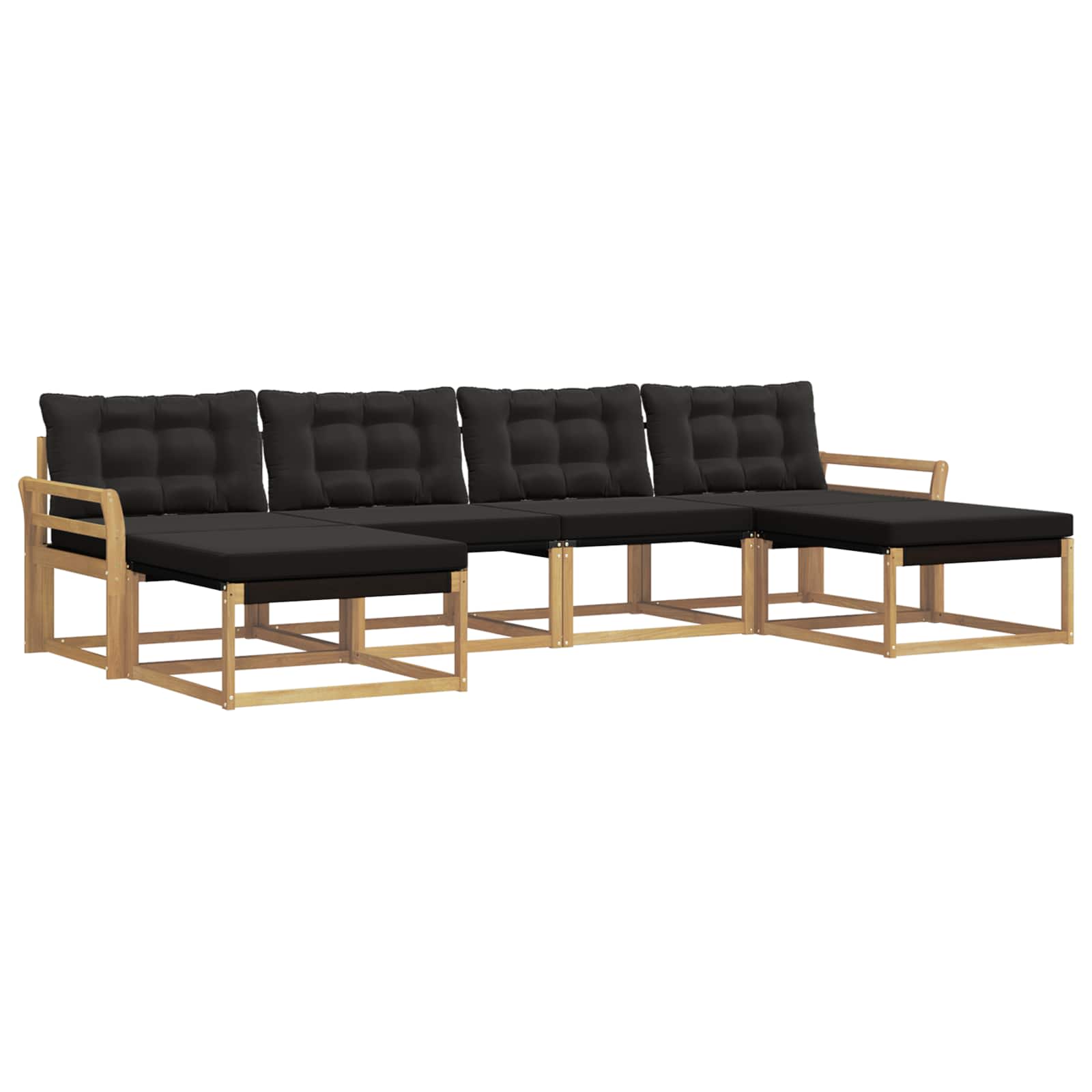 Outdoor-Sofagarnitur mit Kissen 6 pcs Weiß und Schwarz