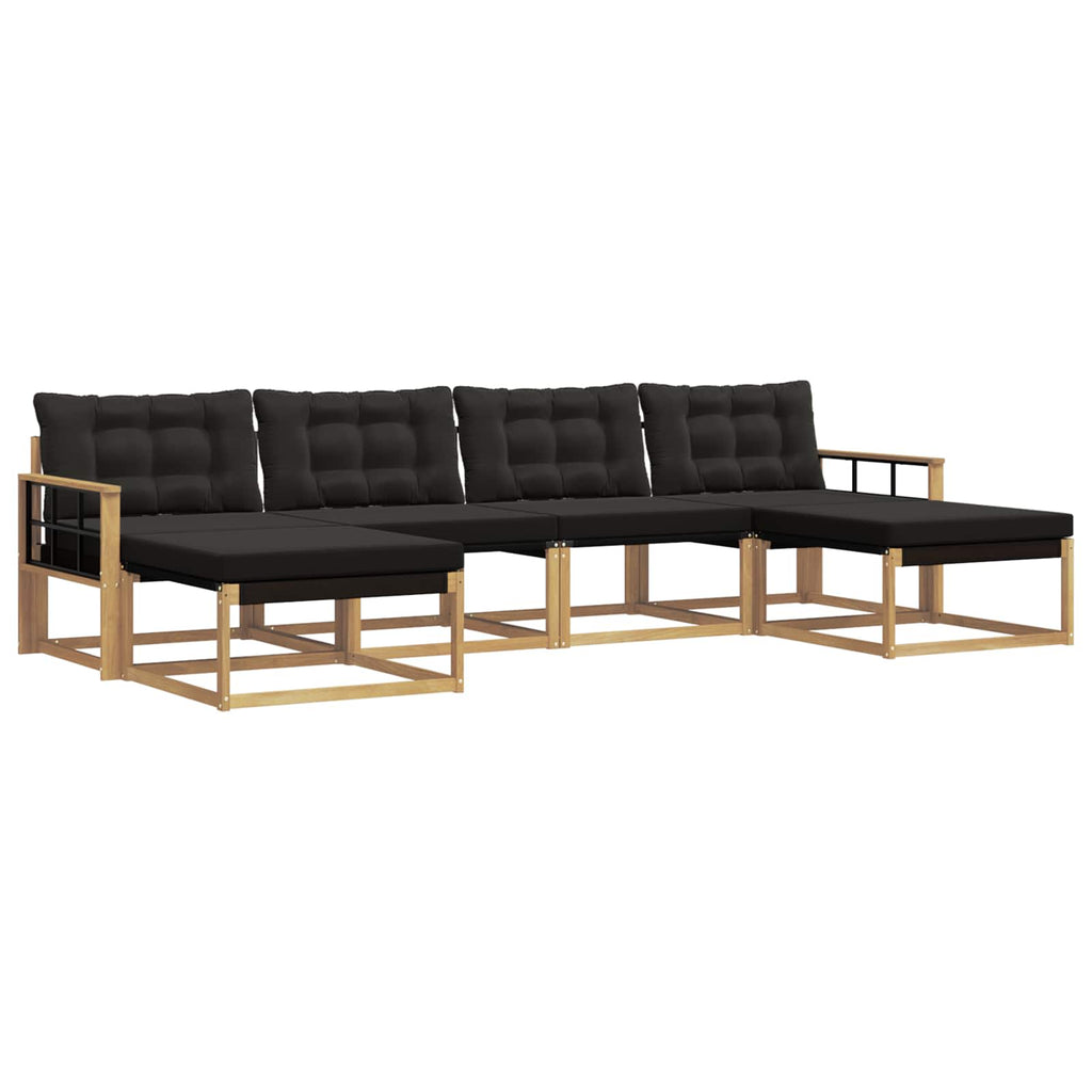 Outdoor-Sofagarnitur mit Kissen 6 pcs Weiß und Schwarz
