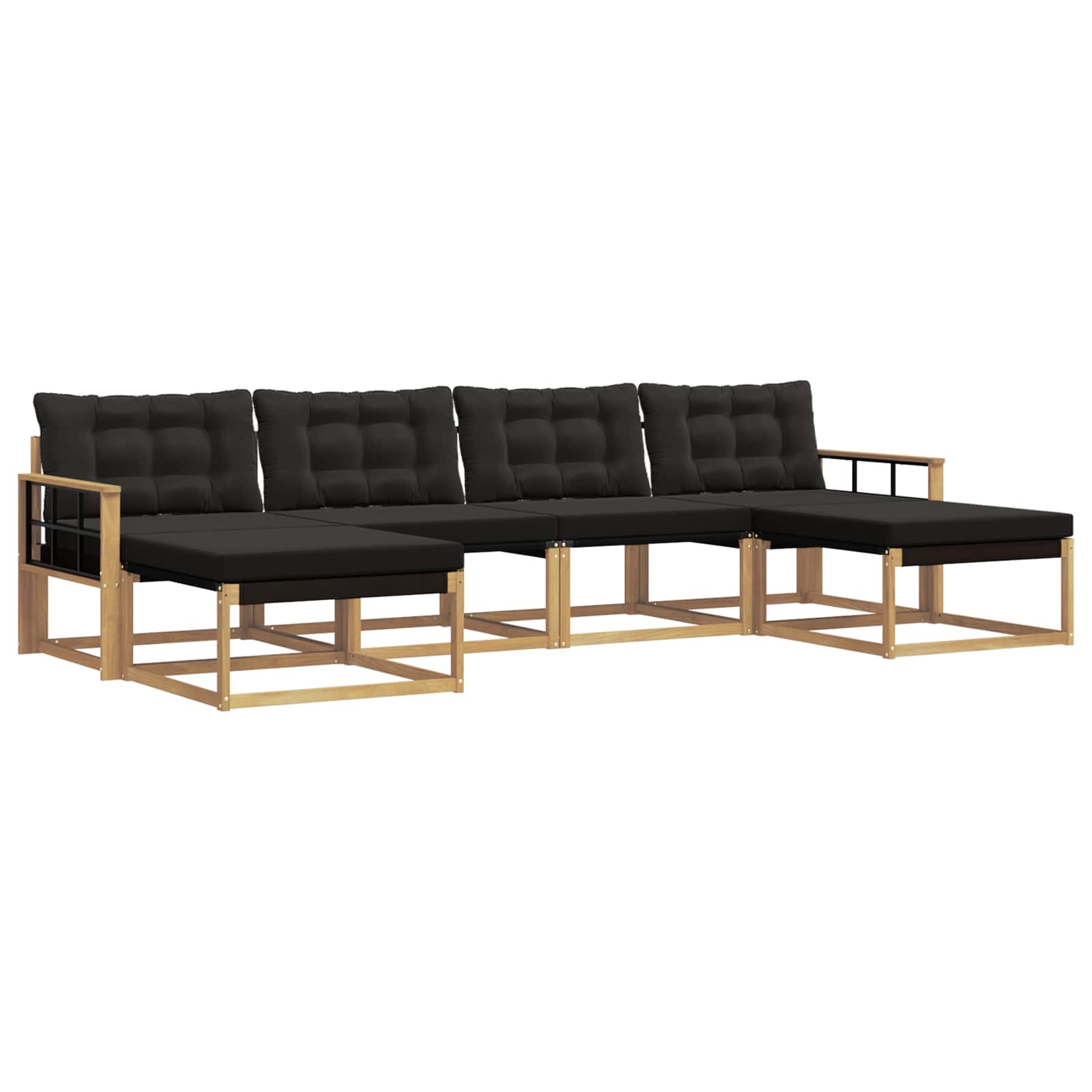 Outdoor-Sofagarnitur mit Kissen 6 pcs Weiß und Schwarz