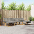 Outdoor-Sofagarnitur mit Kissen 6 pcs Weiß und Hellgrau