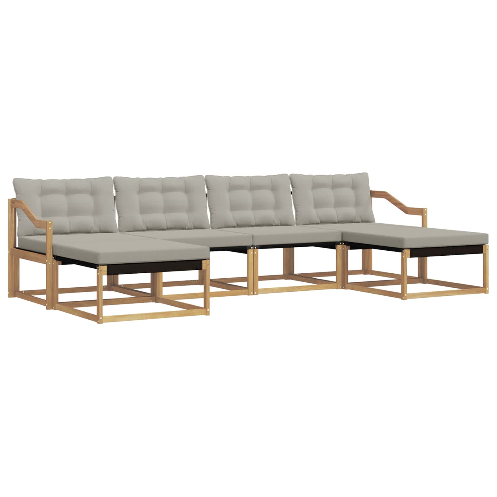 Outdoor-Sofagarnitur mit Kissen 6 pcs Weiß und Hellgrau