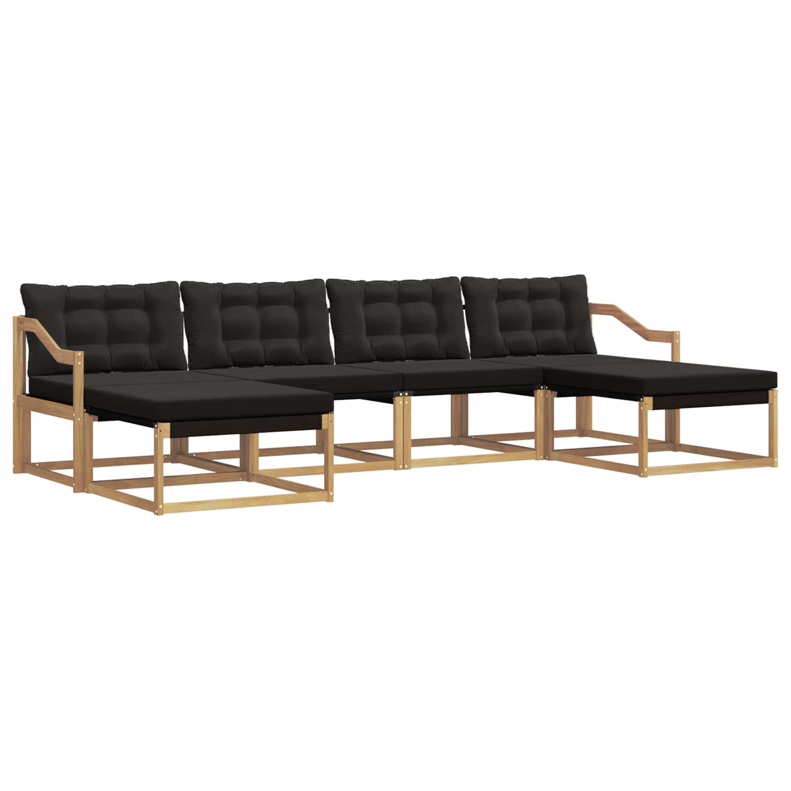 Outdoor-Sofagarnitur mit Kissen 6 pcs Weiß und Schwarz