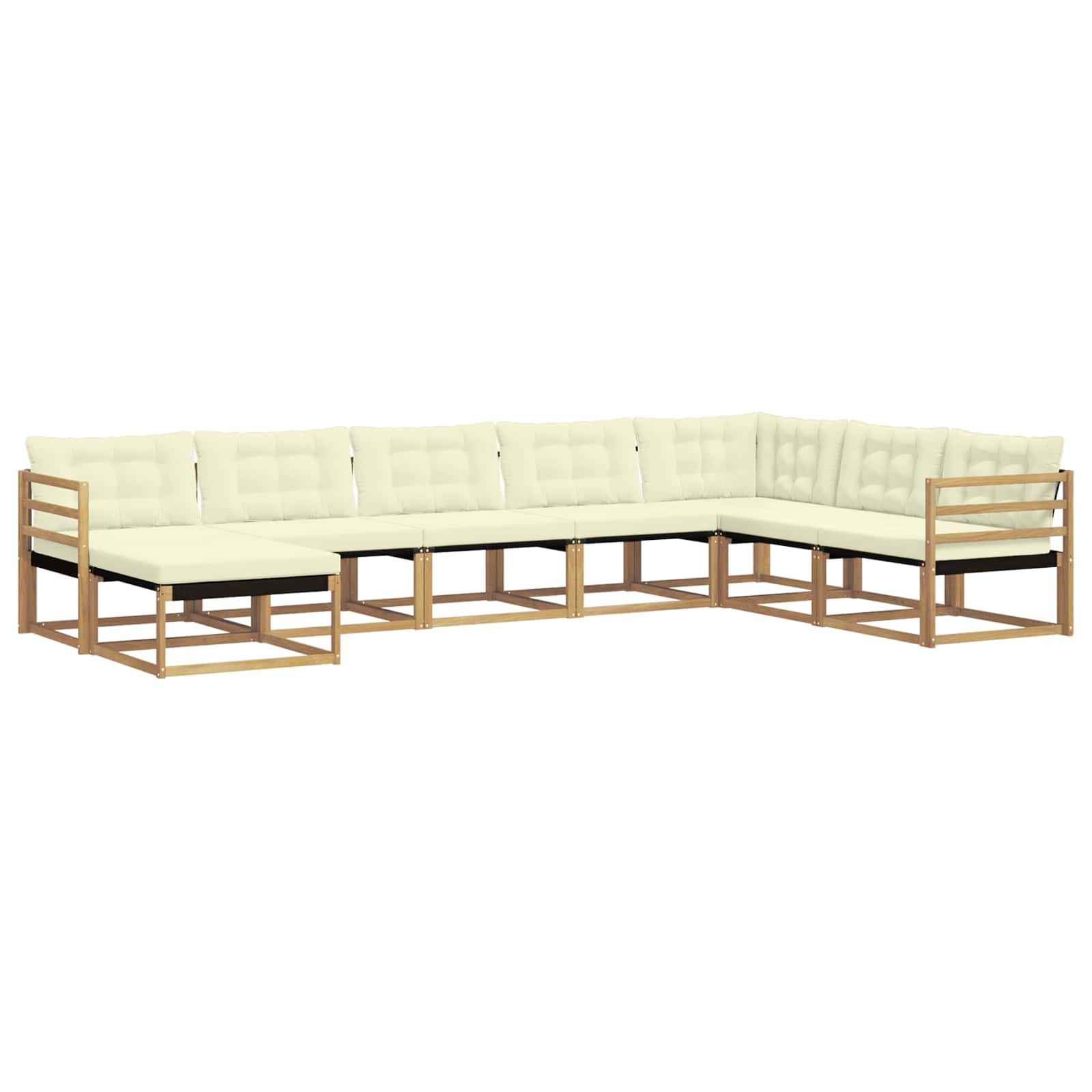 Outdoor-Sofagarnitur mit Kissen 8 pcs Weiß und Creme