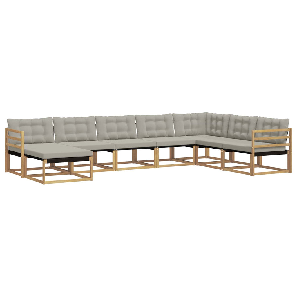 Outdoor-Sofagarnitur 8 pcs Weiß und Hellgrau