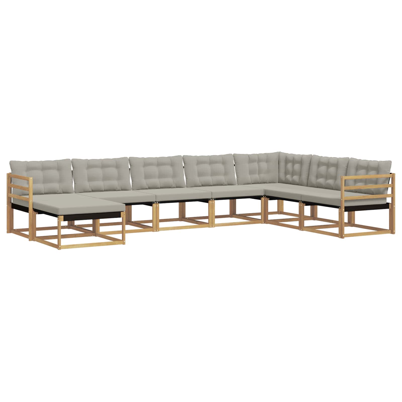 Outdoor-Sofagarnitur 8 pcs Weiß und Hellgrau