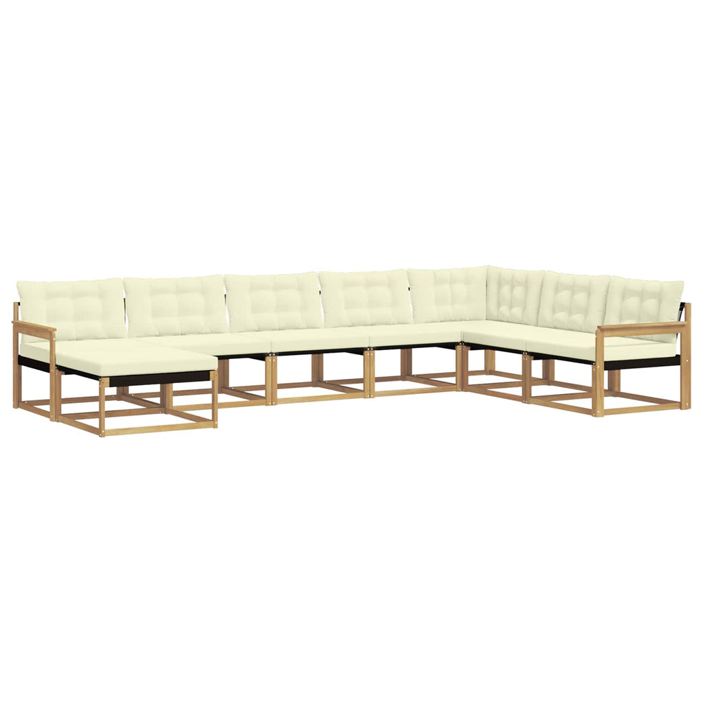 Outdoor-Sofagarnitur mit Kissen 8 pcs Weiß und Creme