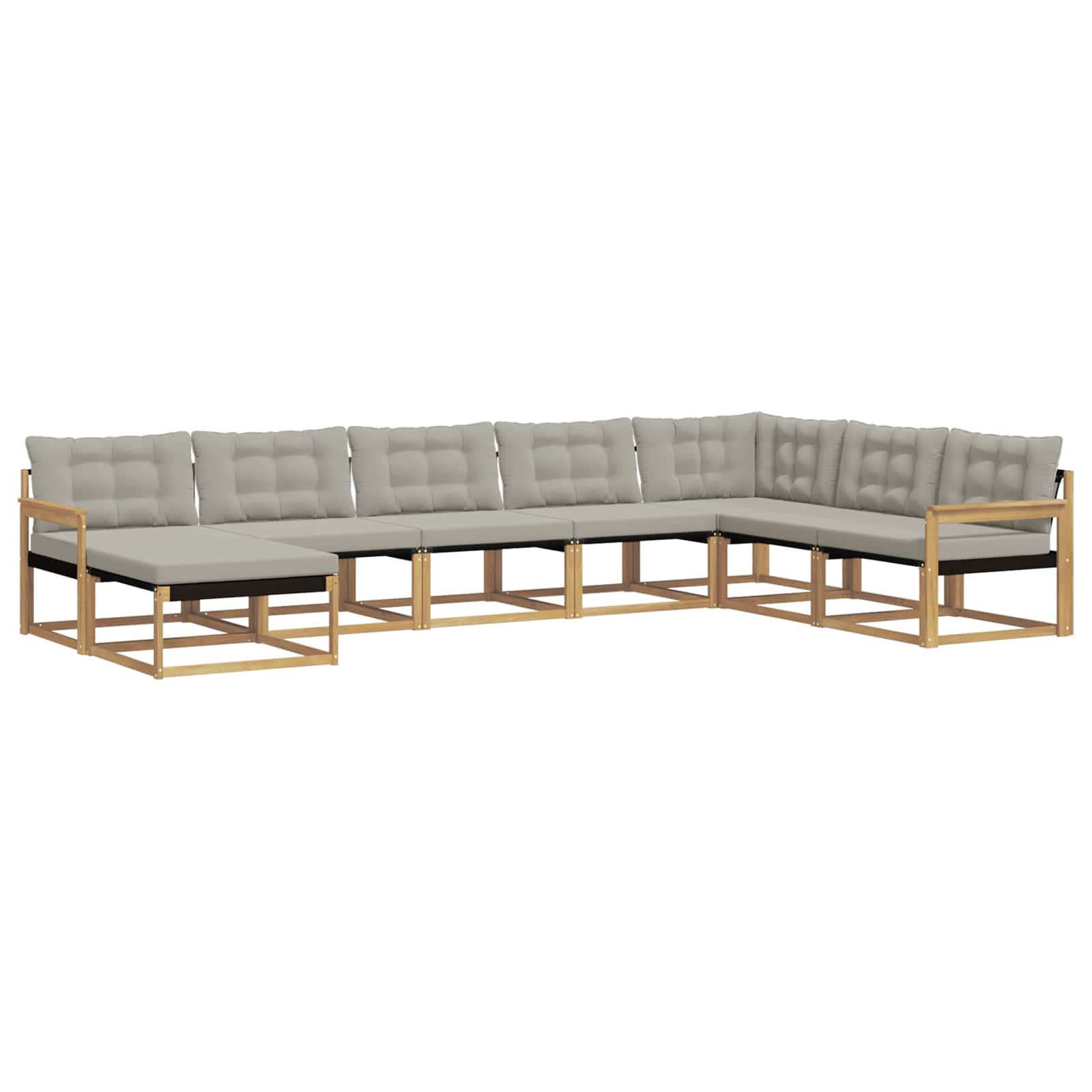 Outdoor-Sofagarnitur 8 pcs Weiß und Hellgrau