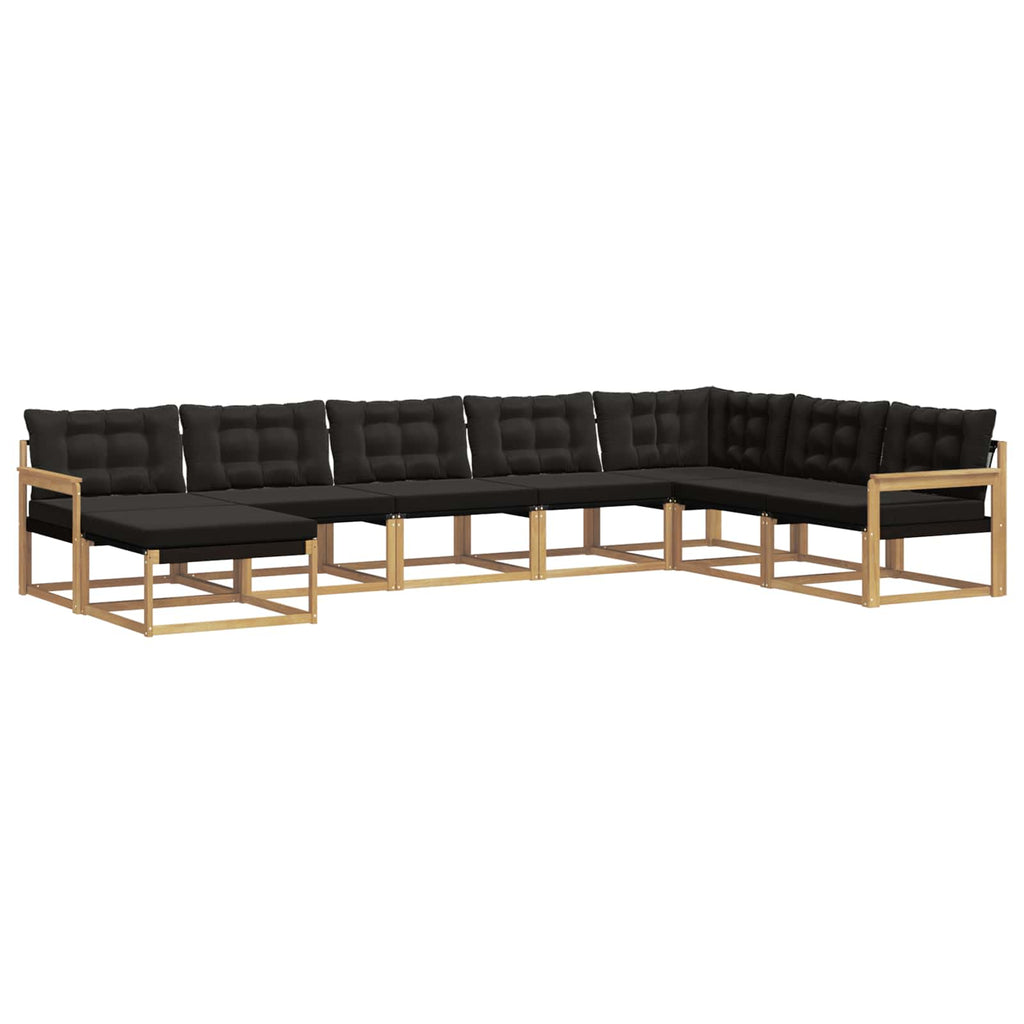 Outdoor-Sofagarnitur mit Kissen 8 pcs Weiß und Schwarz