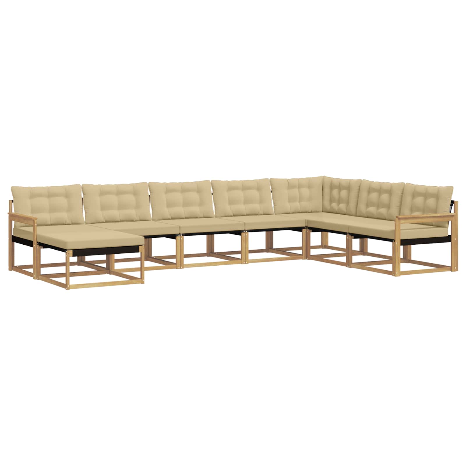 Outdoor-Sofagarnitur mit Kissen 8 pcs Weiß und Beige