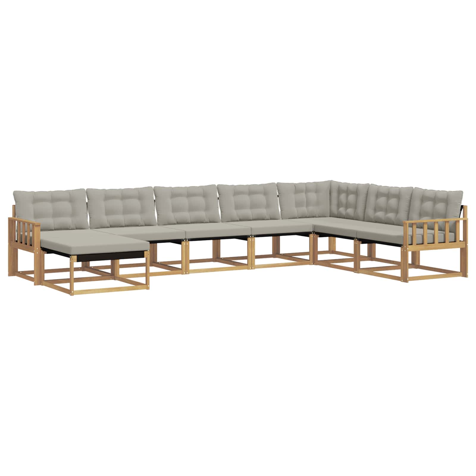 Outdoor-Sofagarnitur 8 pcs Weiß und Hellgrau