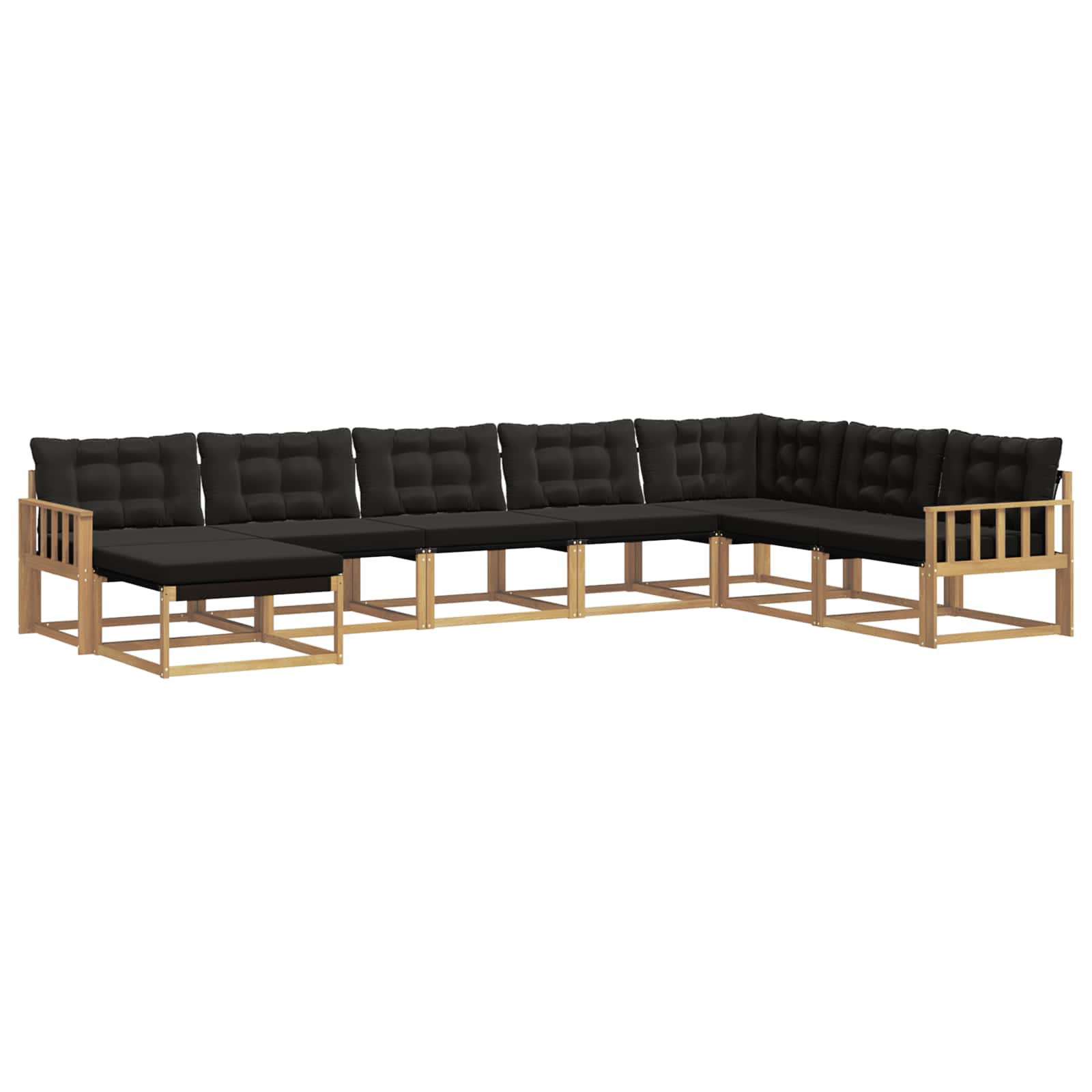 Outdoor-Sofagarnitur mit Kissen 8 pcs Weiß und Schwarz