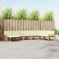 Outdoor-Sofagarnitur mit Kissen 8 pcs Weiß und Creme