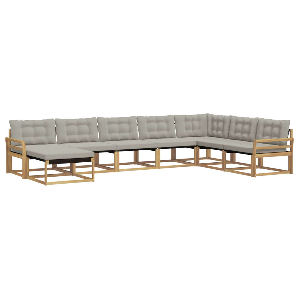 Outdoor-Sofagarnitur 8 pcs Weiß und Hellgrau 408 x 250 x 73 cm