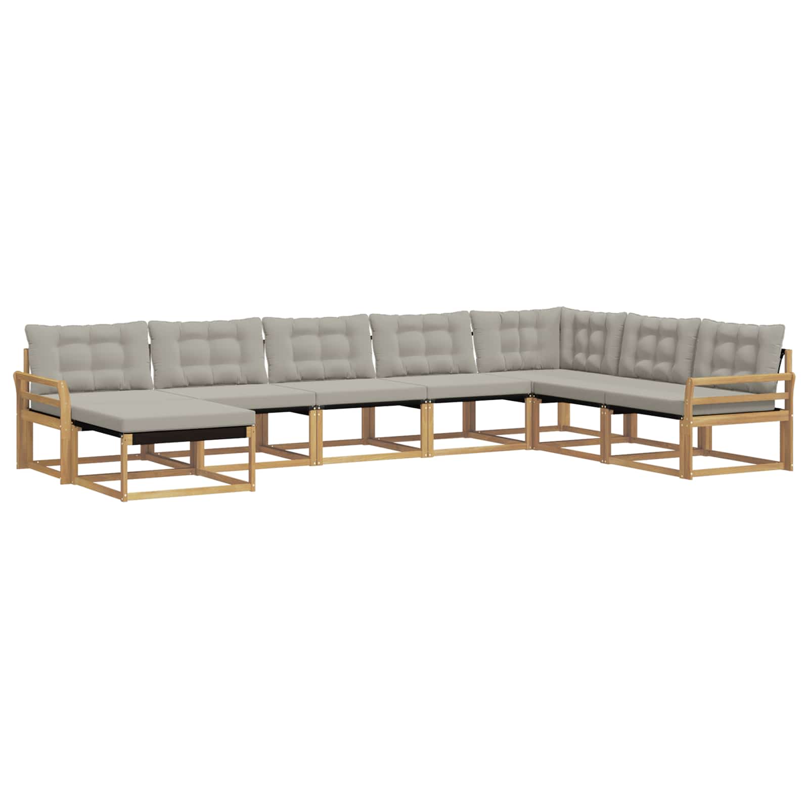 Outdoor-Sofagarnitur 8 pcs Weiß und Hellgrau 408 x 250 x 73 cm