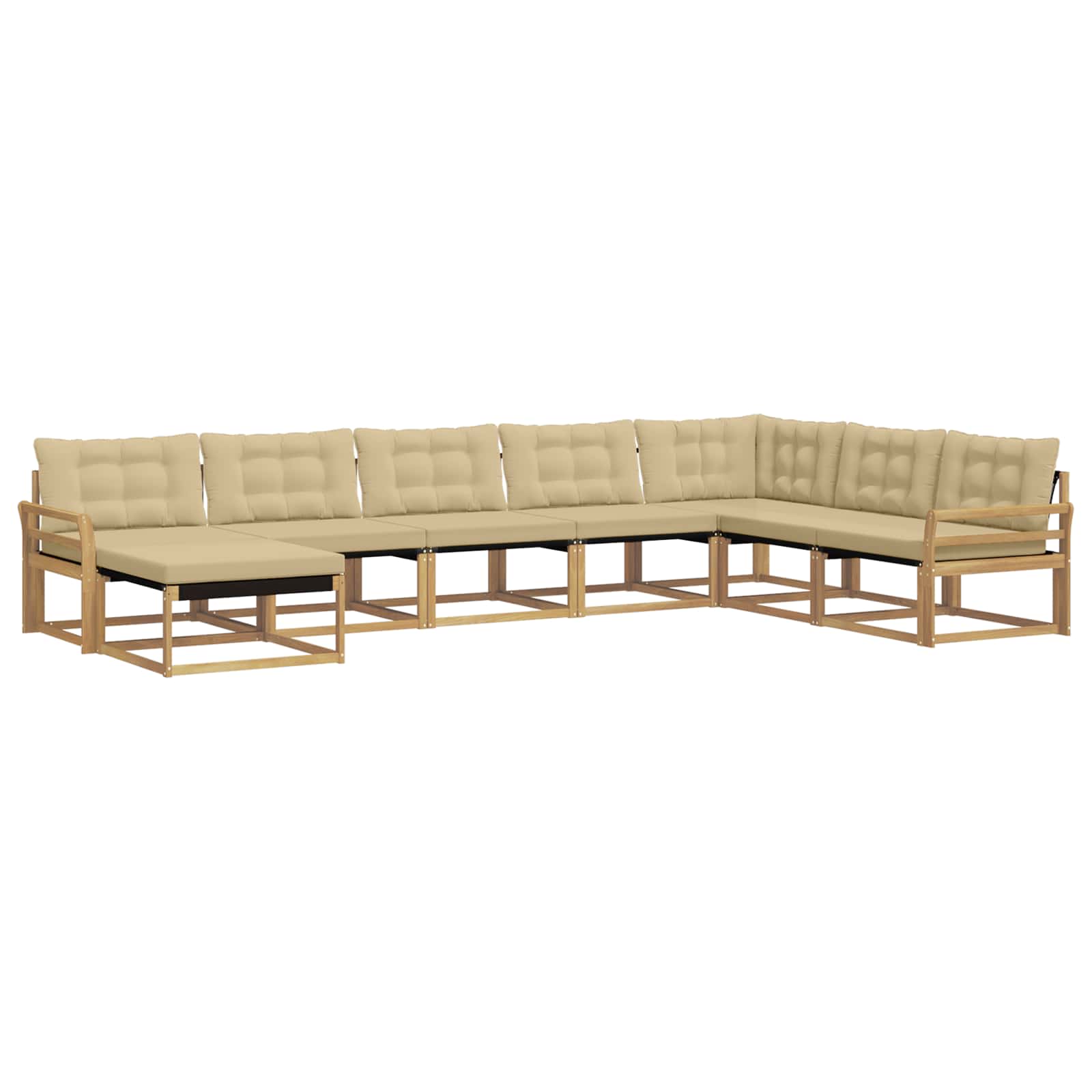 Outdoor-Sofagarnitur mit Kissen 8 pcs Weiß und Beige