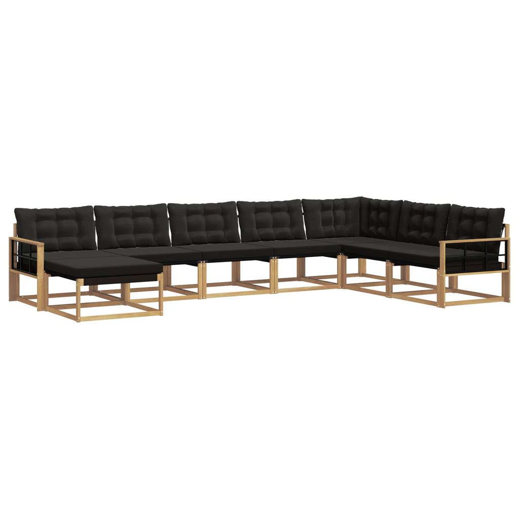 Outdoor-Sofagarnitur mit Kissen 8 pcs Weiß und Schwarz