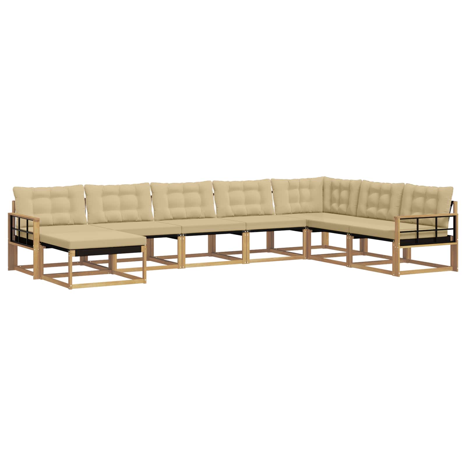 Outdoor-Sofagarnitur mit Kissen 8 pcs Weiß und Beige