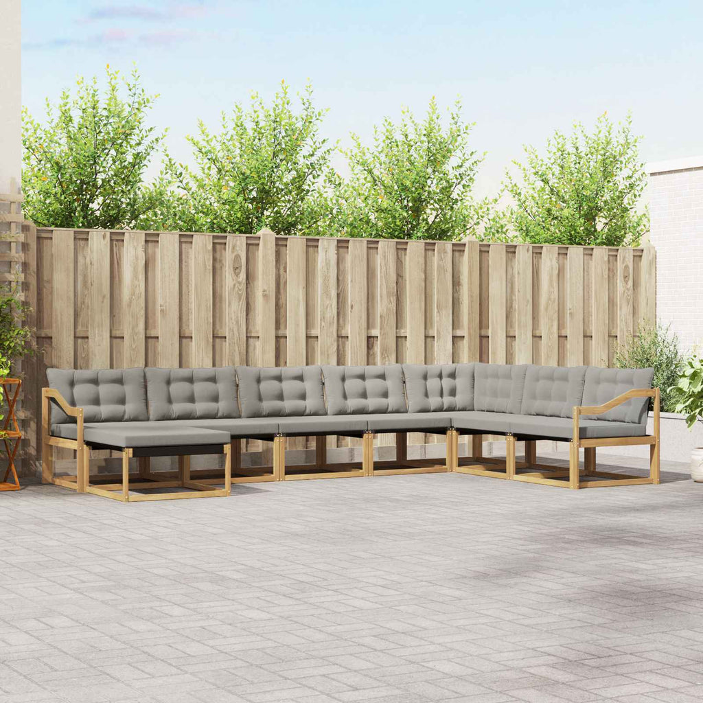 Outdoor-Sofagarnitur 8 pcs Weiß und Hellgrau