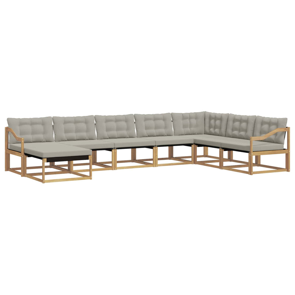 Outdoor-Sofagarnitur 8 pcs Weiß und Hellgrau