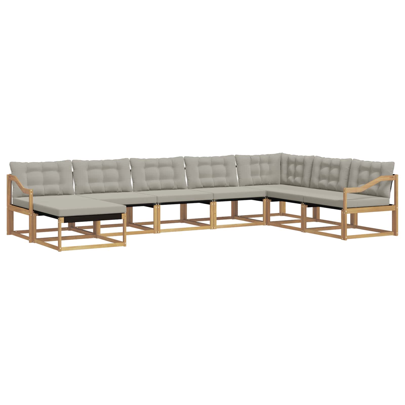 Outdoor-Sofagarnitur 8 pcs Weiß und Hellgrau