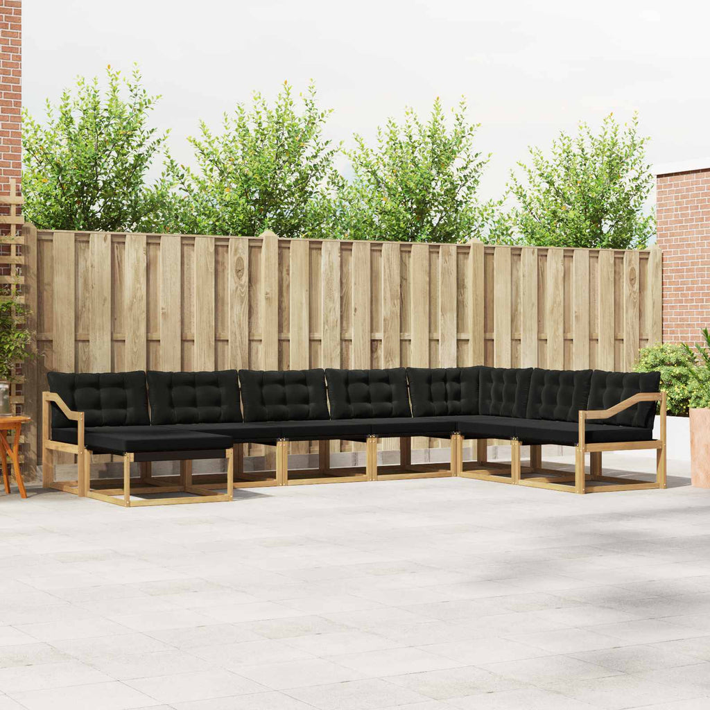 Outdoor-Sofagarnitur mit Kissen 8 pcs Weiß und Schwarz