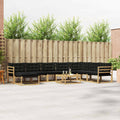Outdoor-Sofagarnitur 9 pcs Weiß und Schwarz Massivholz Akazie
