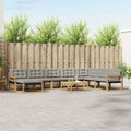Outdoor-Sofagarnitur 9 pcs Weiß und Hellgrau Massivholz Akazie