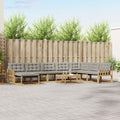 Outdoor-Sofagarnitur 9 pcs Weiß und Hellgrau Massivholz Akazie