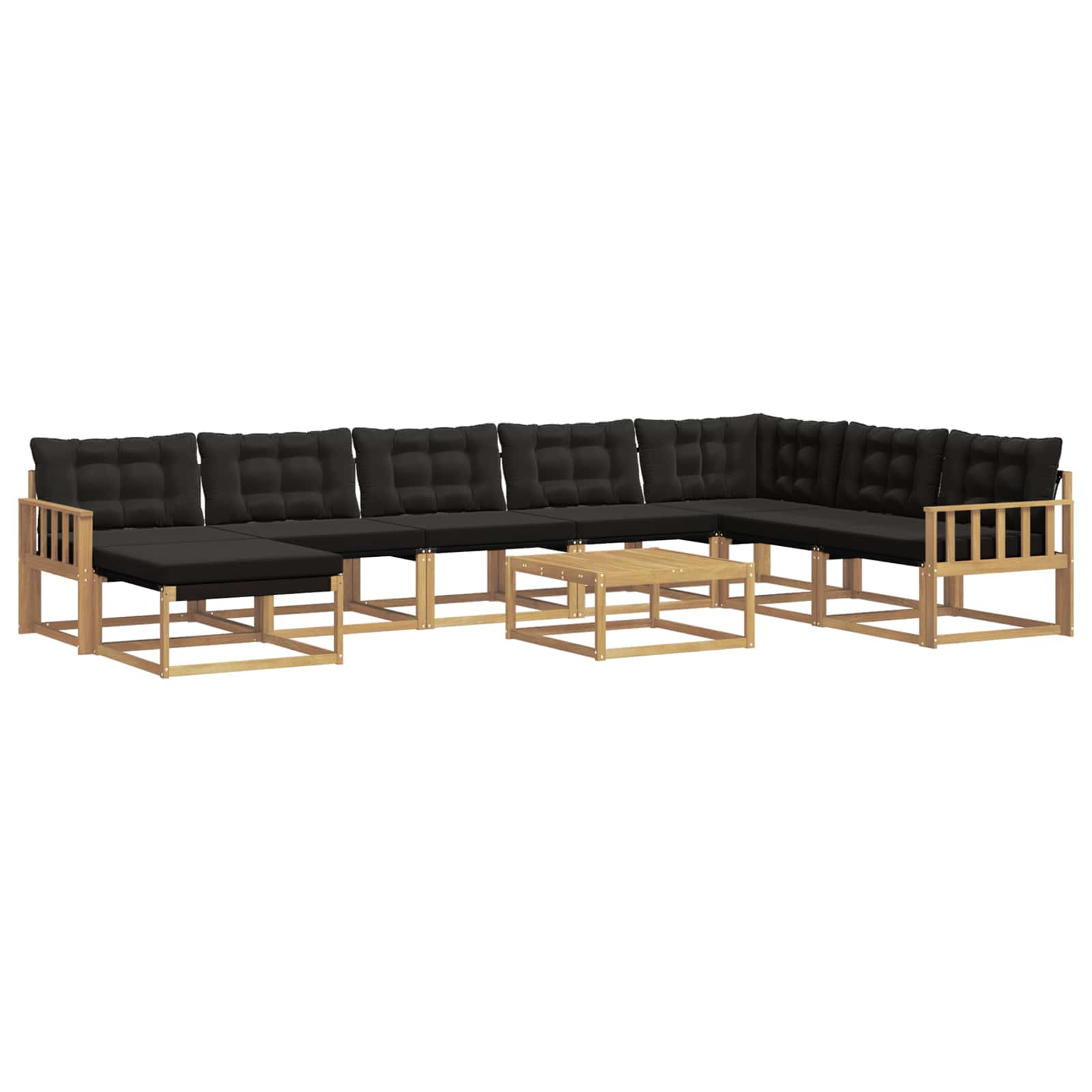 Outdoor-Sofagarnitur 9 pcs Weiß und Schwarz 79 x 79 x 37 cm