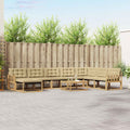 Outdoor-Sofagarnitur 9 pcs Weiß und Beige Massivholz Akazie