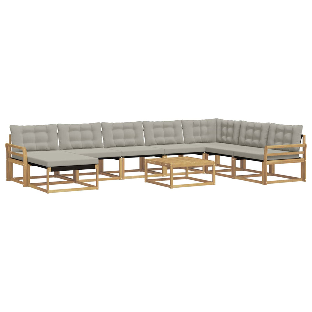 Outdoor-Sofagarnitur 9 pcs Weiß und Hellgrau 79 x 79 x 37 cm