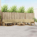 Outdoor-Sofagarnitur 9 pcs Weiß und Beige Massivholz Akazie