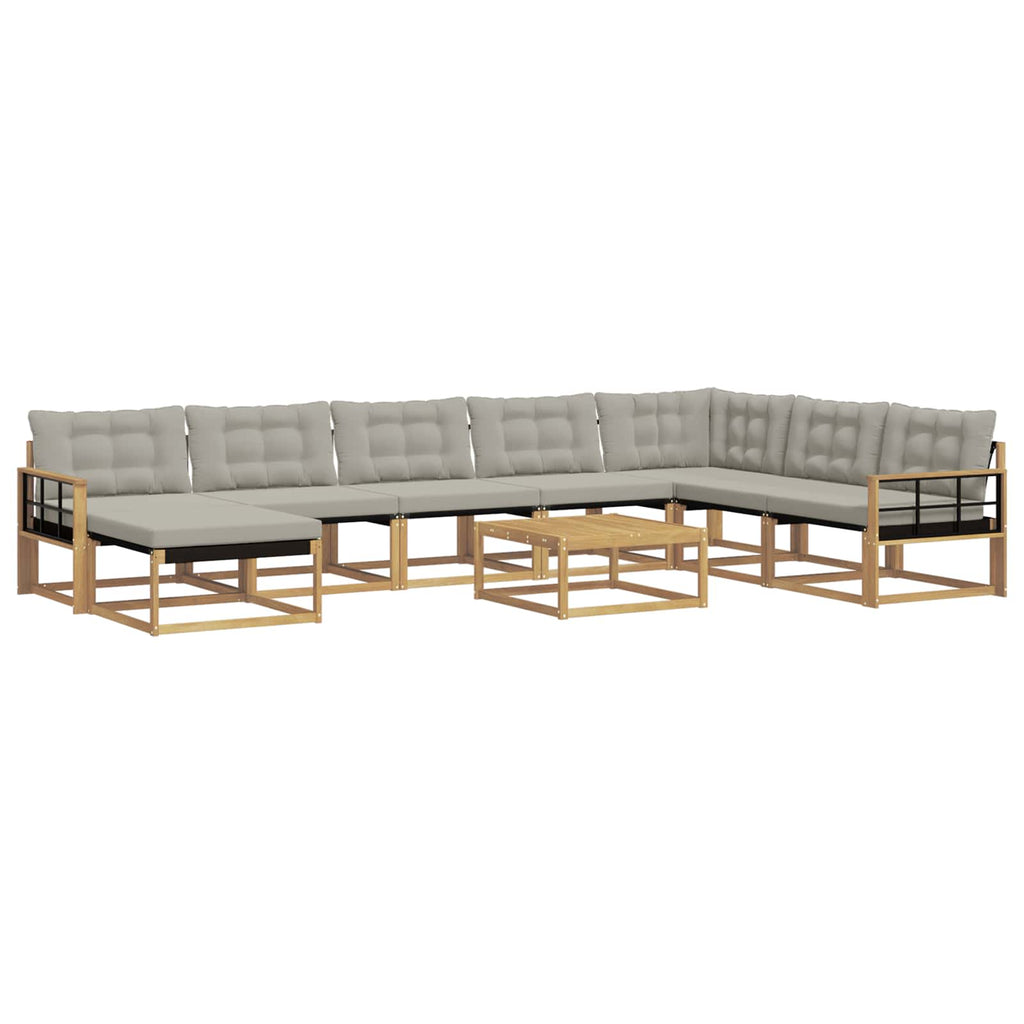Outdoor-Sofagarnitur 9 pcs Weiß und Hellgrau 79 x 79 x 37 cm