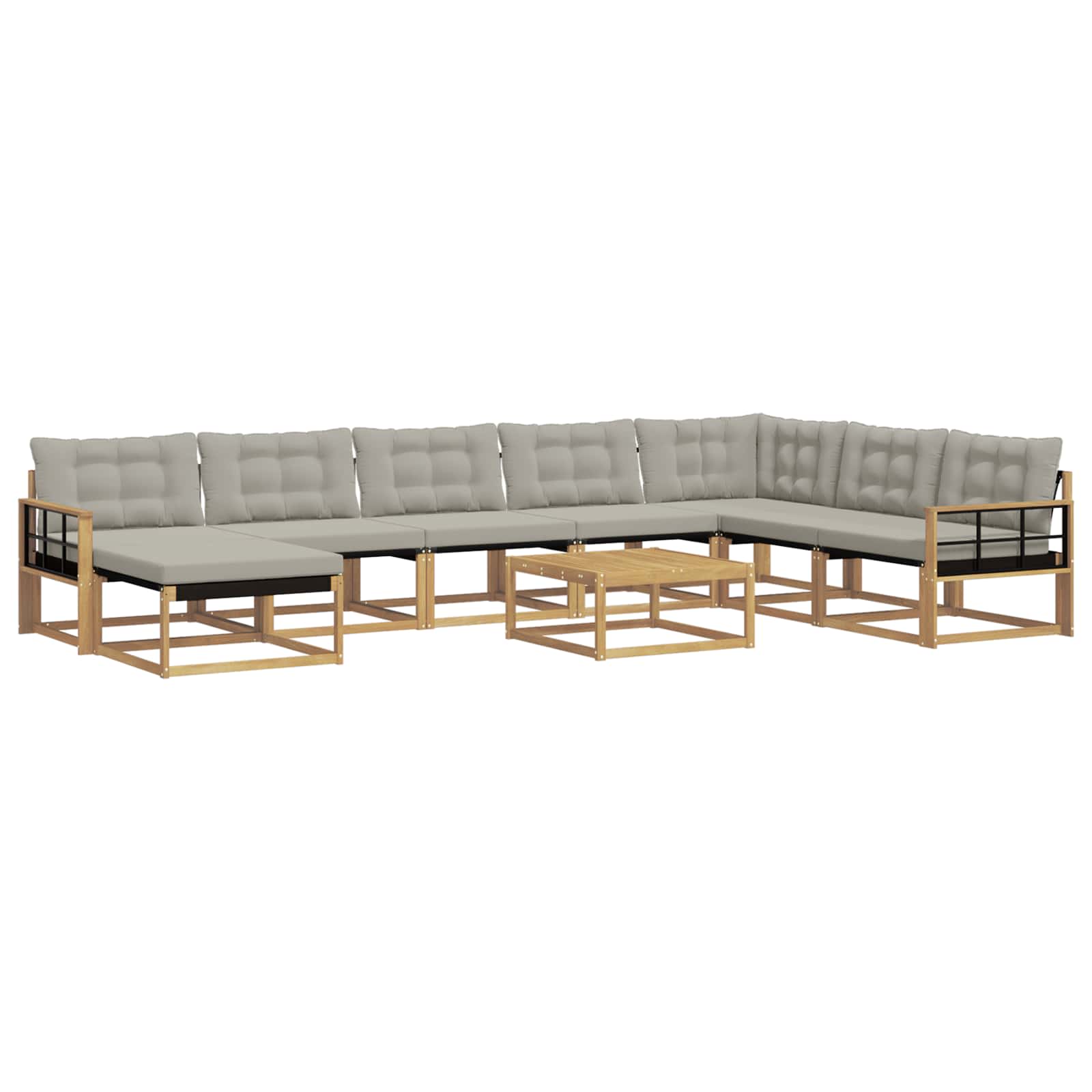 Outdoor-Sofagarnitur 9 pcs Weiß und Hellgrau 79 x 79 x 37 cm