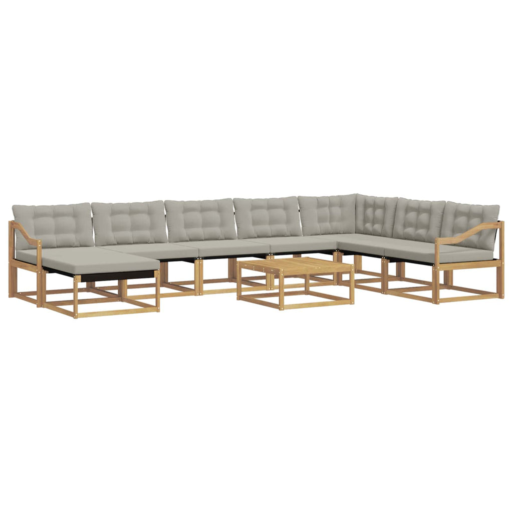 Outdoor-Sofagarnitur 9 pcs Weiß und Hellgrau 79 x 79 x 37 cm
